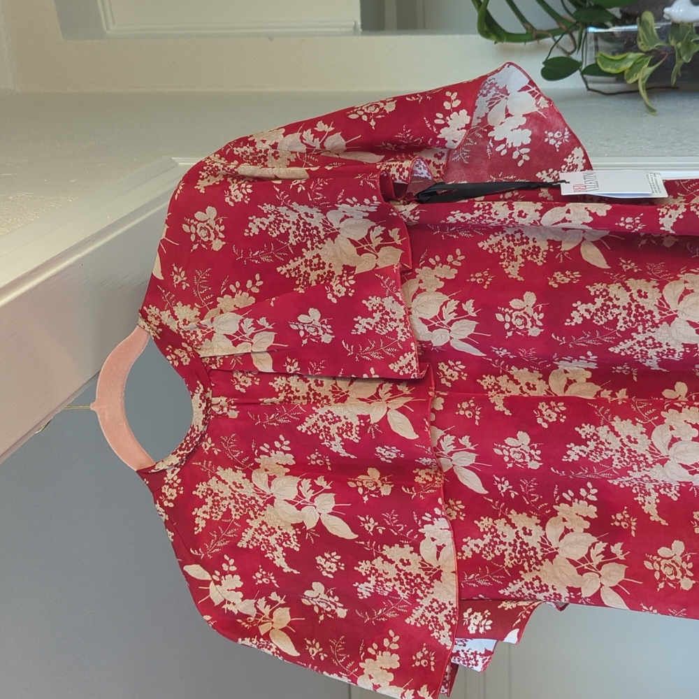 Silk floral red Valentino dress - Picture 5 of 6